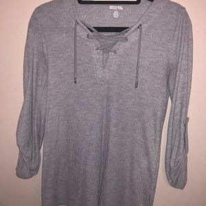 Michael Kors Gray Front Lace Shirt